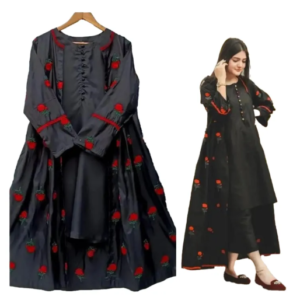Black And Red Combination Gaown