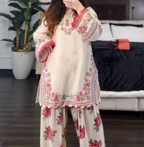 Off-wWhite And Pink Color Kamij
